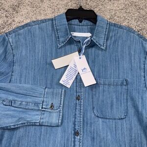 Southern Tide Katherine Denim Shirt Womens Medium Wash Indigo Size Small NEW